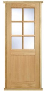 Cottage 6-Light Prehung Solid Oak External Door